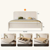 Elegant Beige Rubber Wood Bed - Durable Solid Wood Frame hglna-1447